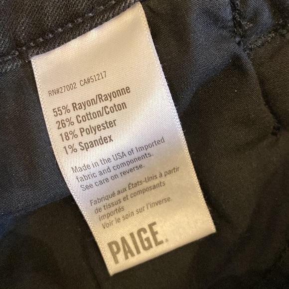 Paige Black Jeans Women’s Size 26 Zipper Pockets Skinny Perfect Grab and Go - Picture 11 of 15